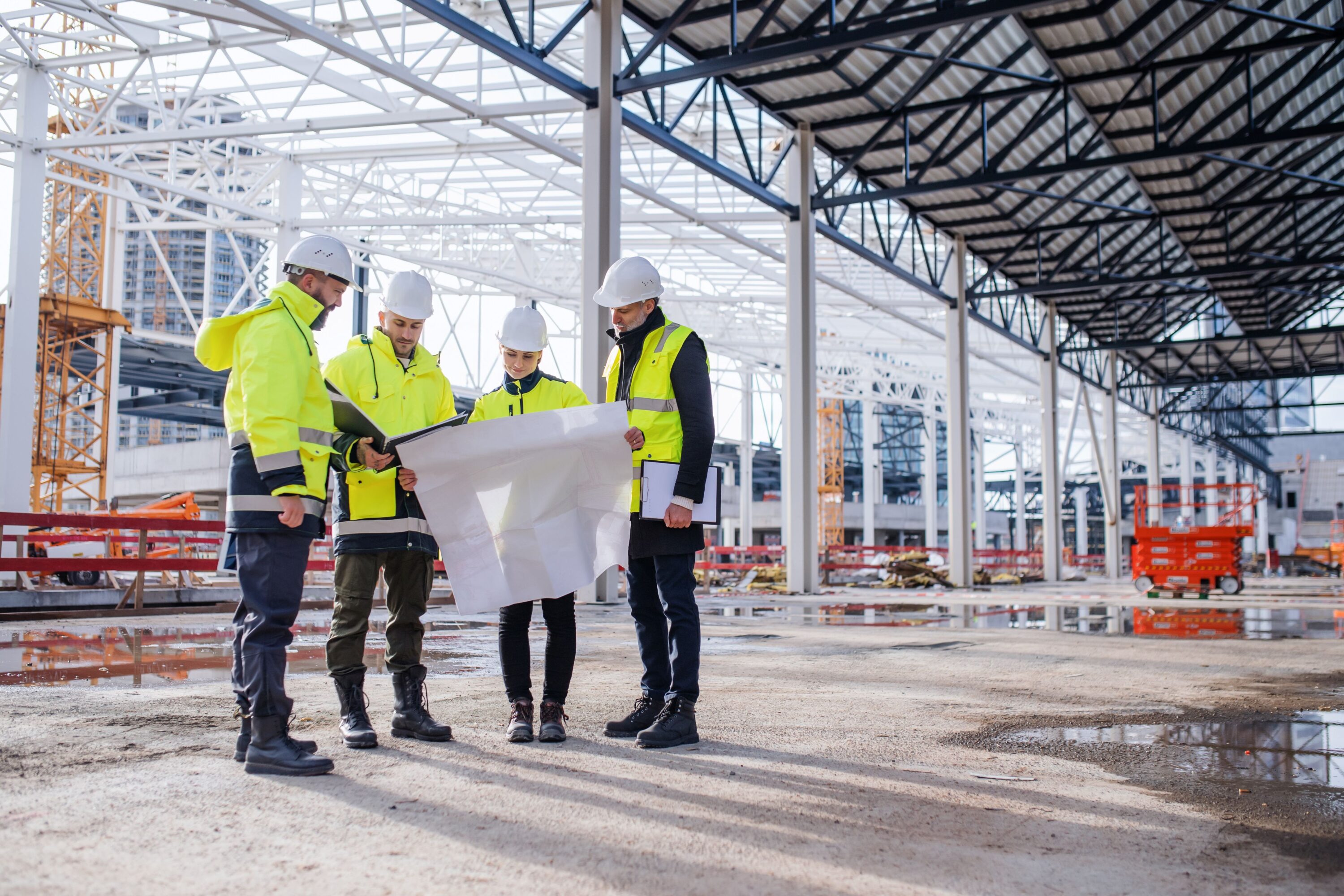 people in construction uniforms